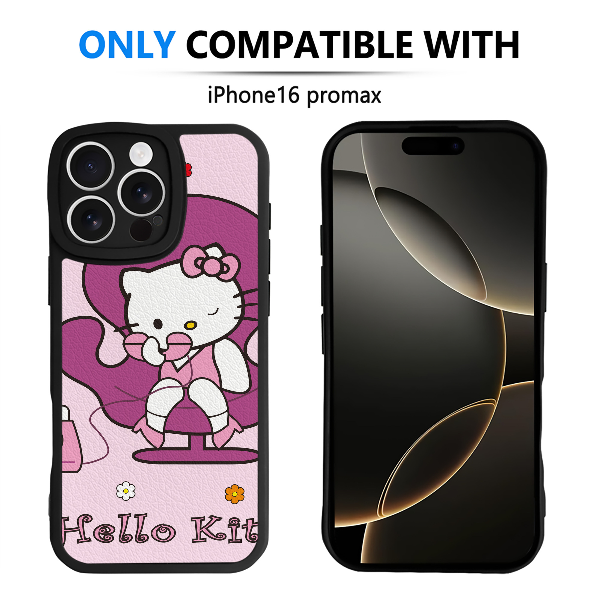 （画像用） Hello Kitty ハローキティ 【iPhone 16シリーズ対応】シリコンスマホケース（レザー調） 材質：シリコン